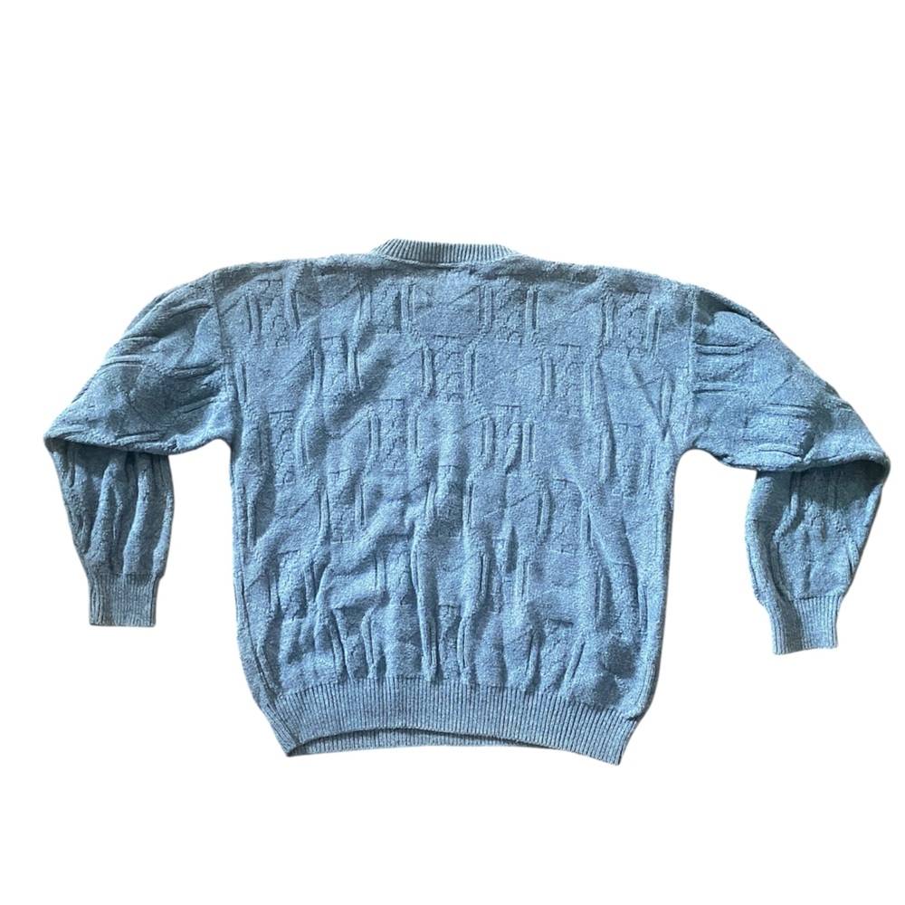 Victoria Dry Goods vintage men's blue size XL cable knit sweater fisherman - Picture 2 of 5
